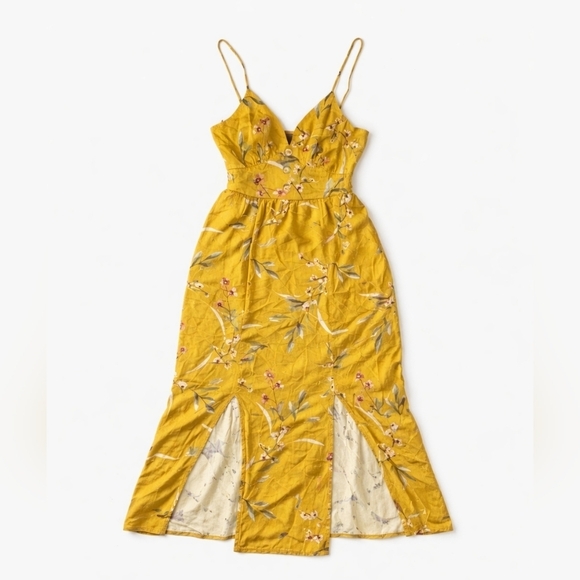 one clothing Dresses & Skirts - One Love Clothing Floral Midi Sundress with wood buttons Sz XS